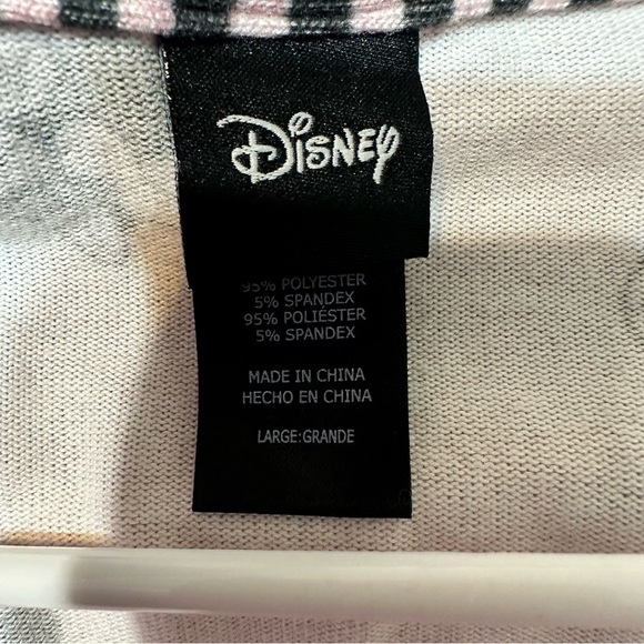 Disney Pajama Top Pink Black Mickey Minnie Print Long Sleeve Drawstring PJs Soft - Picture 2 of 4